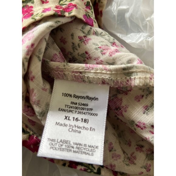 Time And Tru Floral Sleeveless Tank Top Size XL - Picture 5 of 6